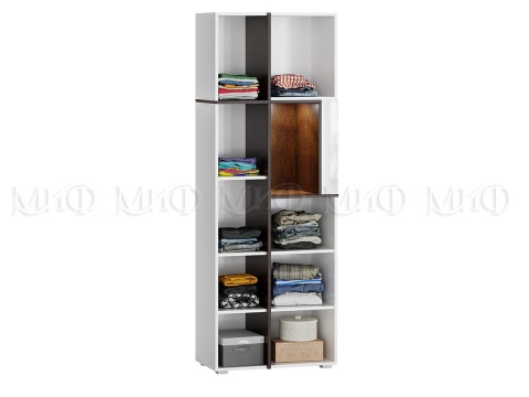 Шкаф Комбинированный Мадрид МДФ Белый Глянец (Ш-600 мм x В-1950 мм x Г-400 мм)