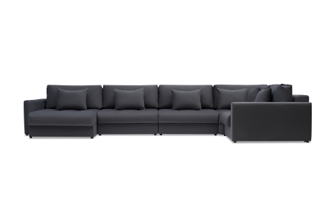 Диван п-образный тик-так Монарх темно-серый